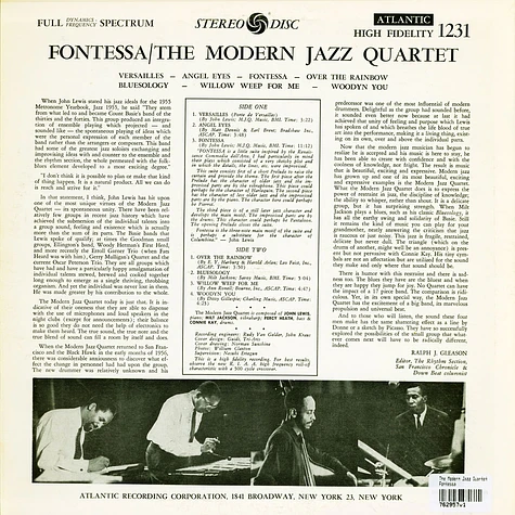 The Modern Jazz Quartet - Fontessa