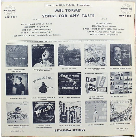 Mel Tormé - Songs For Any Taste