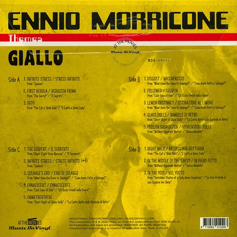 Ennio Morricone - Giallo Themes Colored Vinyl Edition