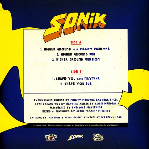 Mawty Mahlyka, Sonik / Naytcha, Sonik - Higher Ground, Dub, Version / Shape You, Dub