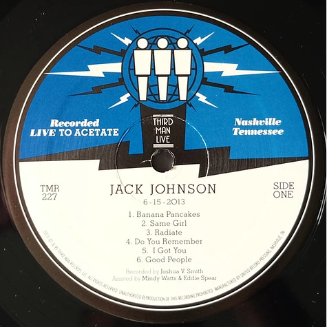 Jack Johnson - Live At Third Man Records