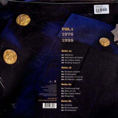 Niedeckens BAP - Die Beliebtesten Lieder Volume 1 Limited Yellow & Blue Vinyl Edition
