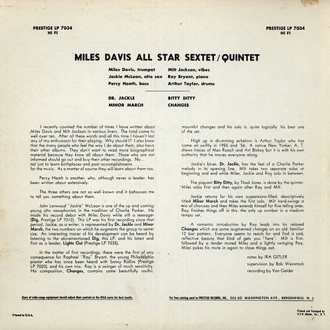 Miles Davis And Milt Jackson - Quintet / Sextet