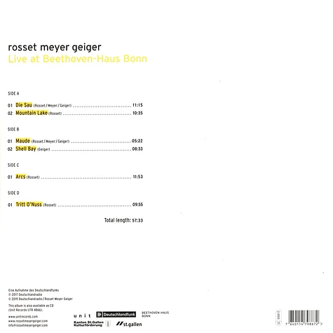 Rosset Meyer Geiger - Live At Beethovenhaus Bonn