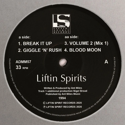 Liftin Spirits - Break It Up / Giggle N Rush / Volume 2 (Mix 1) / Blood Moon