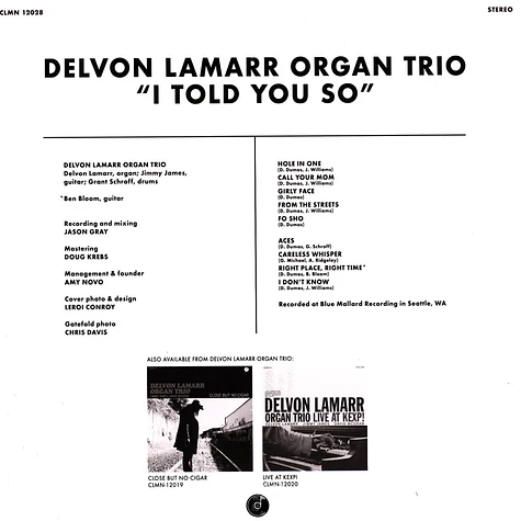 Delvon Lamarr Organ Trio - I Told You So Black Vinyl Editon