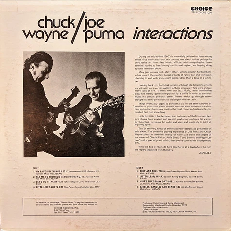 Chuck Wayne / Joe Puma - Interactions