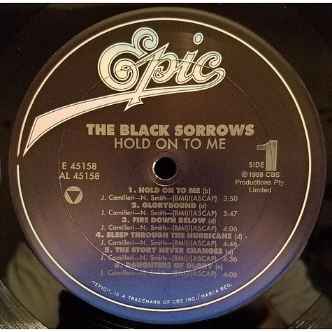 The Black Sorrows - Hold On To Me