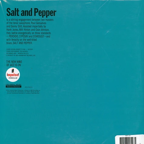 Sonny Stitt & Paul Gonsalves - Salt And Pepper 45rpm, 200g Vinyl Edition