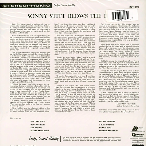 Sonny Stitt - Blows The Blues 45rpm, 200g Vinyl Edition