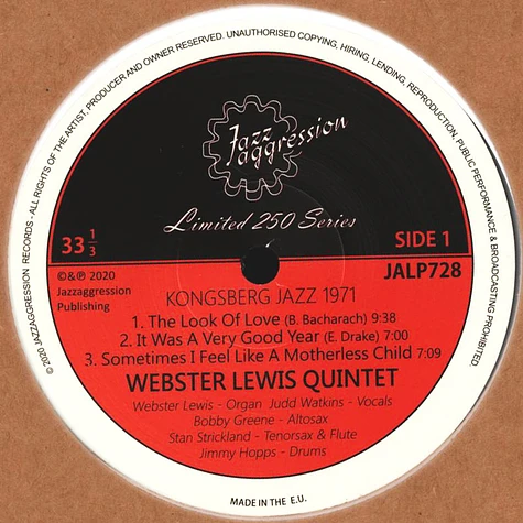Webster Lewis - Live At Kongsberg Jazz 1971