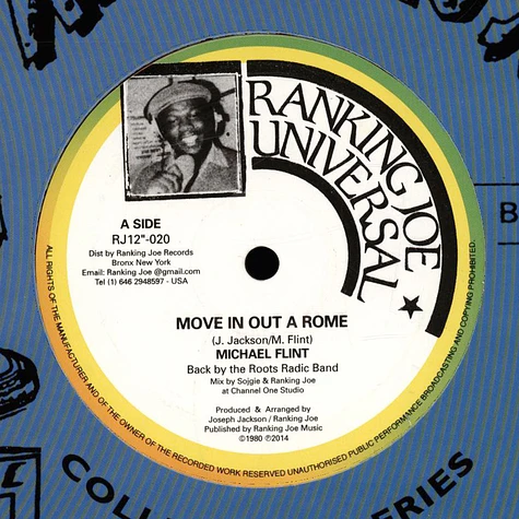 Michael Flint, Roots Radics / Ranking Joe, Sojgie - Move In Out A Rome, Dub / Pretty Looks Can't Hold Me, Dub