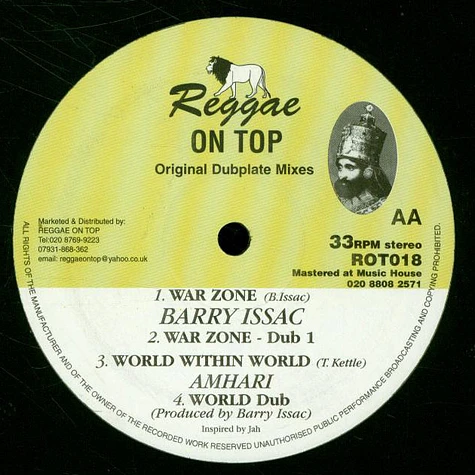 Barry Issac, Amhari - War Zone, Dub, World Within World, Dub / Dub1, Dub 2, Dub 3