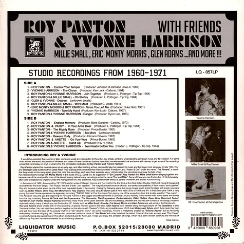 Roy Panton & Yvonne Harrison - With Friends - Studio Recordings 1960-61
