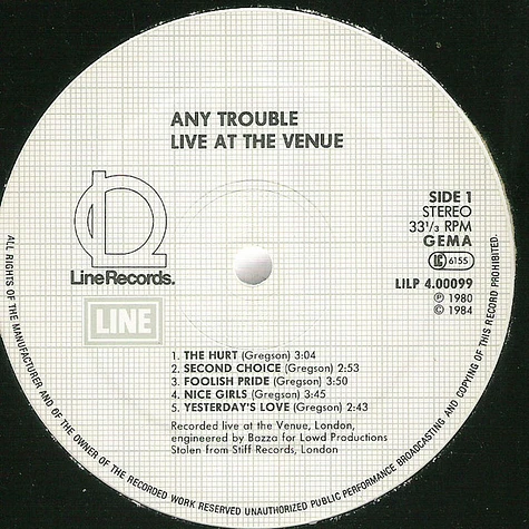 Any Trouble - Live At The Venue