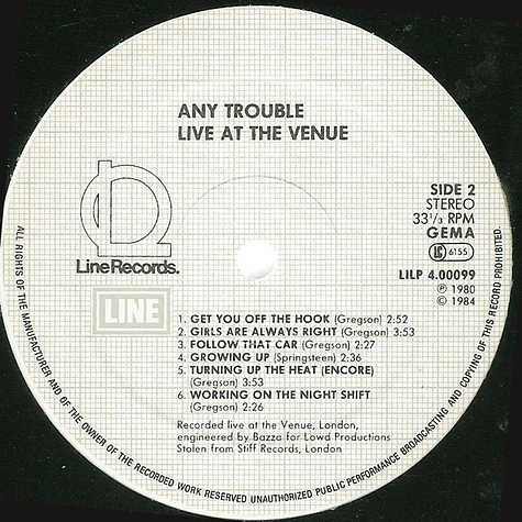 Any Trouble - Live At The Venue