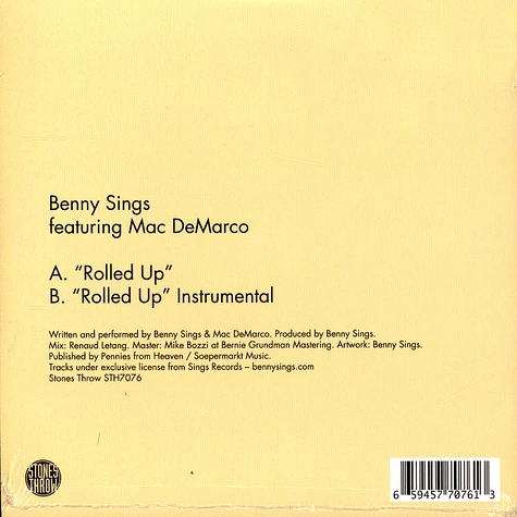 Benny Sings & Mac Demarco - Rolled Up Colored Vinyl Edition