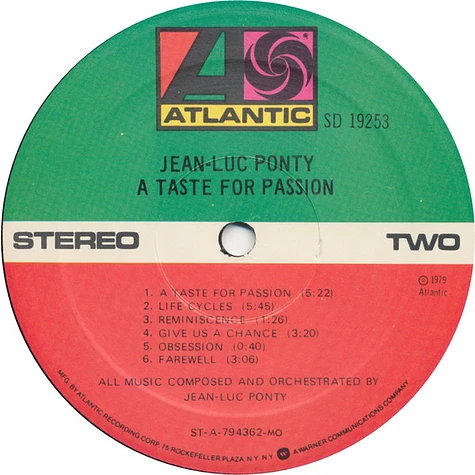 Jean-Luc Ponty - A Taste For Passion