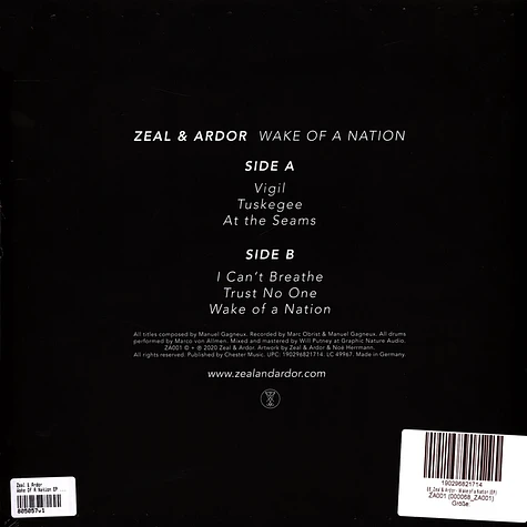Zeal & Ardor - Wake Of A Nation EP Crystal Clear Vinyl Edition