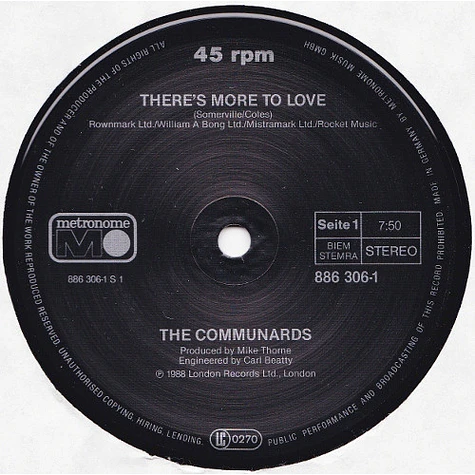 The Communards - There's More To Love