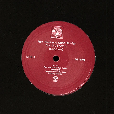 Ron Trent And Chez Damier - Morning Factory (Dubplate) Repress Edition