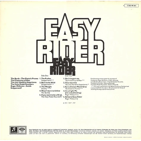 V.A. - Easy Rider (Songs As Performed In The Motion Picture)