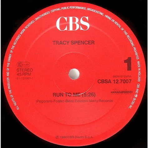 Tracy Spencer - Run To Me