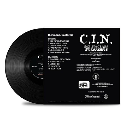 C.I.N. - 94 Mobsta's Black Vinyl Edition