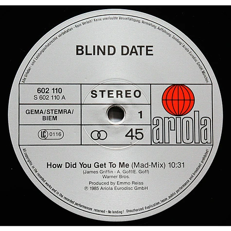 Blind Date - How Did You Get To Me