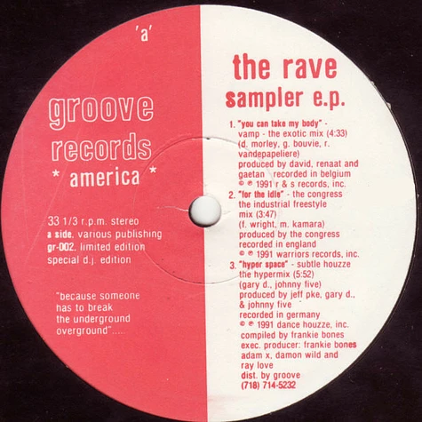 V.A. - The Rave Sampler E.P. - Underground Hits Volume 1