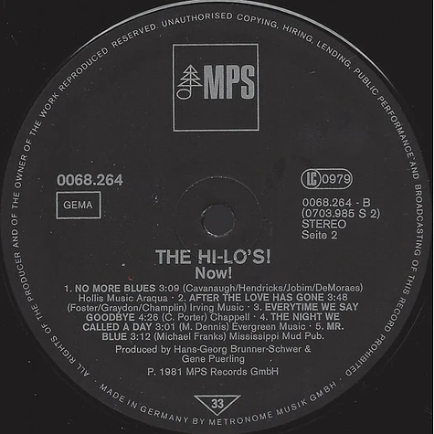 The Hi-Lo's - Now!