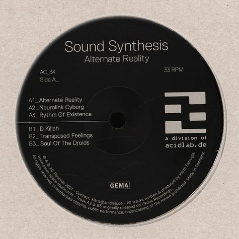 Sound Synthesis - Alternate Reality Black Vinyl Edition