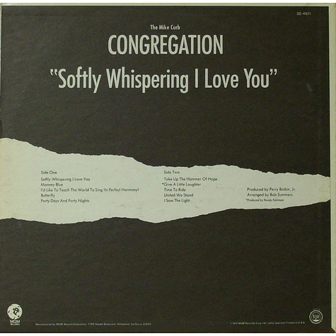 Mike Curb Congregation - Softly Whispering I Love You