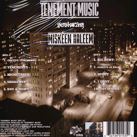 Raticus Feat. Miskeen Haleem - Tenement Music Black Vinyl Edition