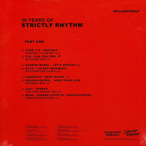 V.A. - 30 Years Of Strictly Rhythm Part One Red Vinyl Edition