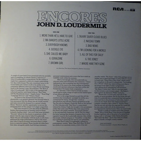 John D. Loudermilk - Encores