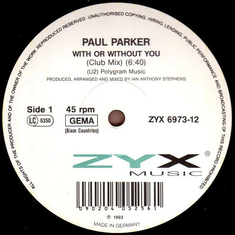 Paul Parker - With Or Without You