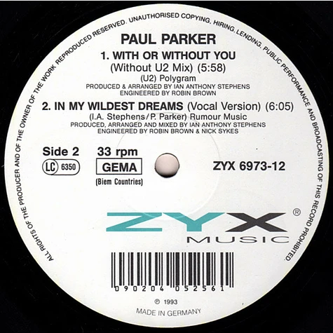 Paul Parker - With Or Without You