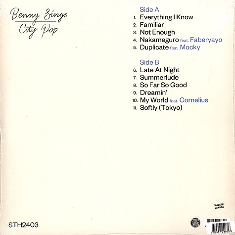 Benny Sings - City Pop Baby Blue Vinyl Edition