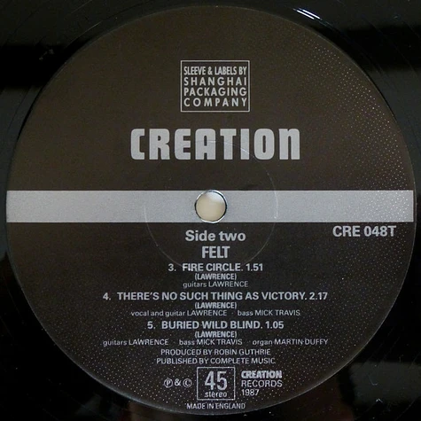 Felt - The Final Resting Of The Ark