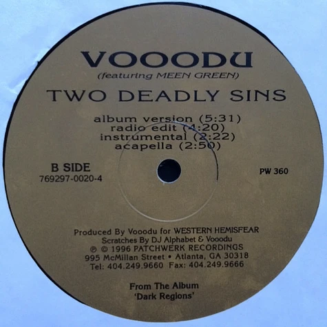 Vooodu - One Life To Live / Two Deadly Sins