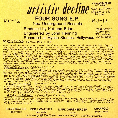 Artistci Decline - Four Song EP