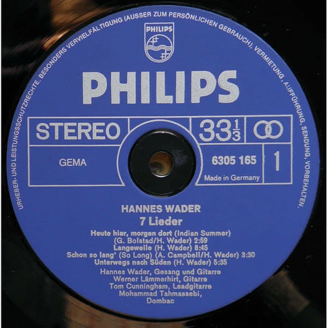 Hannes Wader - 7 Lieder