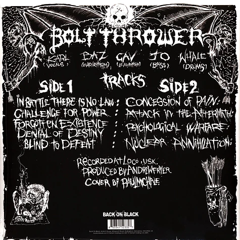 Bolt Thrower - In Battle There Is No Law Clear / Grey / Black / White Splatter Vinyl Edition