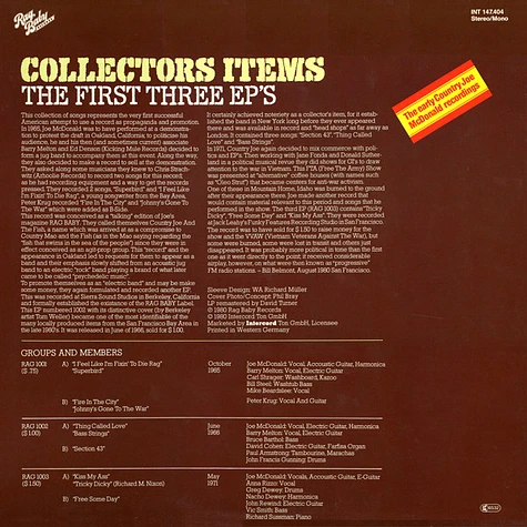 Country Joe And The Fish / Peter Krug / Country Joe McDonald & Grootna - Collectors Items: The First Three EPs