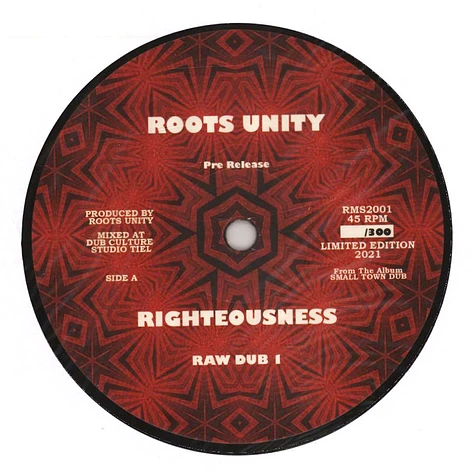 Roots Unity - Righteousness, Raw Dub 1 / Reasoning, Raw Dub 1
