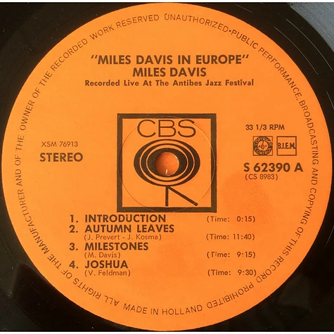 Miles Davis - Miles Davis In Europe