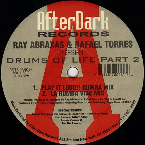 Ray Abraxas & Rafael Torres - Drums Of Life EP Part 2