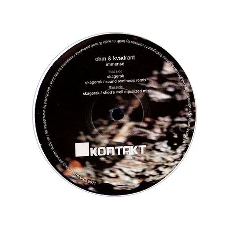Ohm & Kvadrant - Immense Shed, Sound Synthesis Remixes Blue Transparent Vinyl Edition