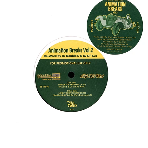 Yuji Ohno - Animation Breaks Volume 2 Re-Worked By DJ Double S & DJ Lil' Cut Transparent Green Vinyl Edition